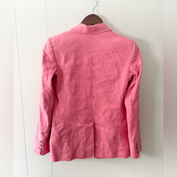 A.L.C. Donovan Linen-Blend Blazer in Dark Grapefruit Size 0 - Picture 5 of 6